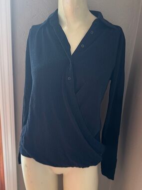 Banana Republic Navy Blue Long Sleeve Wrap Top, size XS